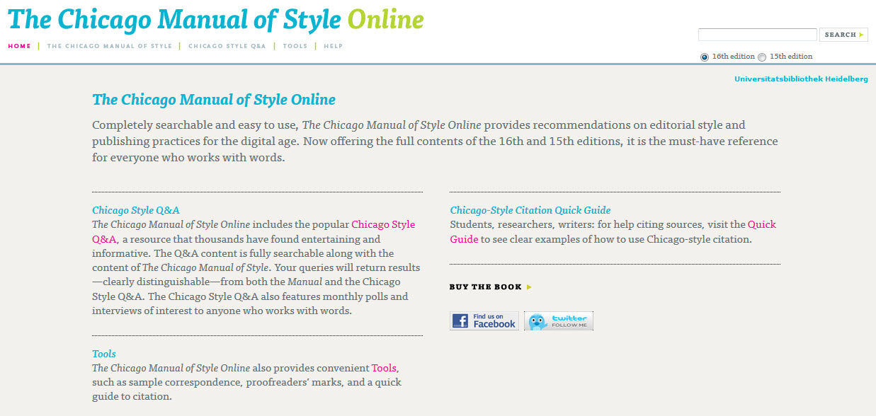 Chicago Manual of Style OnlineChicago Manual of Style Online